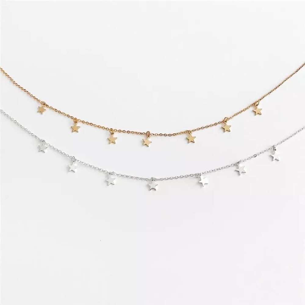 Trendy “Star Spangled” Minimal Choker BohoNecklace - Picture 7 of 9